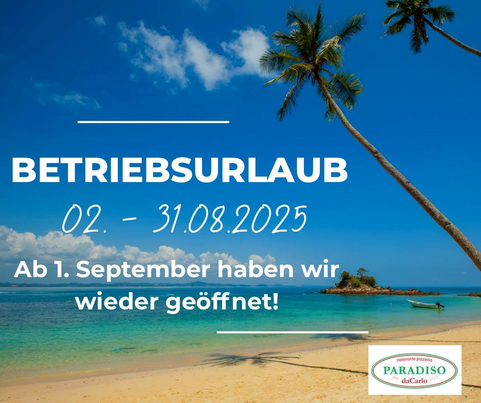 Urlaubshinweis